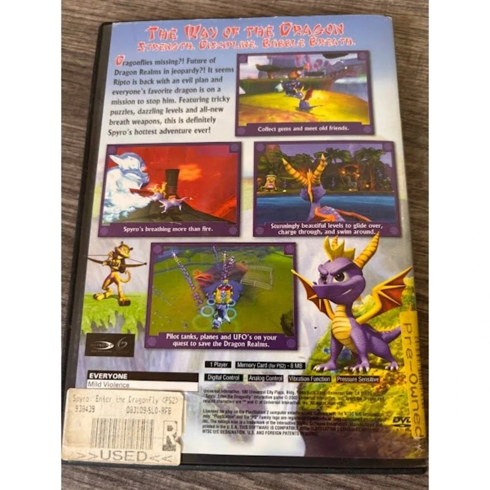 Spyro Enter the Dragonfly Sony PlayStation 2 PS2 Game Black Label Disc & Case